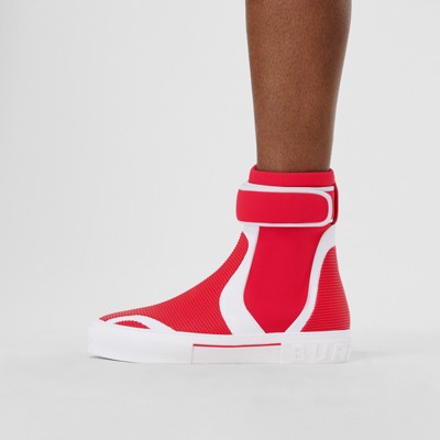 Stretch Nylon and Rubber Sub High-top Sneakers in Bright Red/white - Men |  Burberry® Official