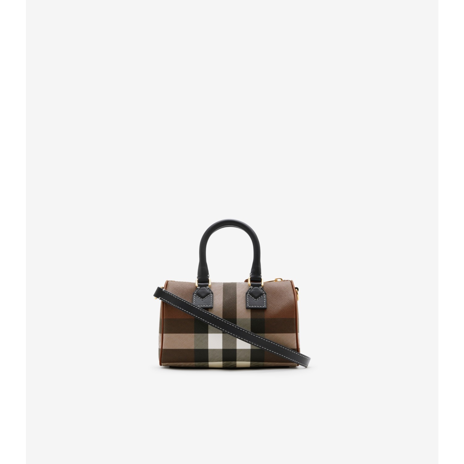 Mini Check Bowling Bag in Dark birch brown - Women | Burberry 
