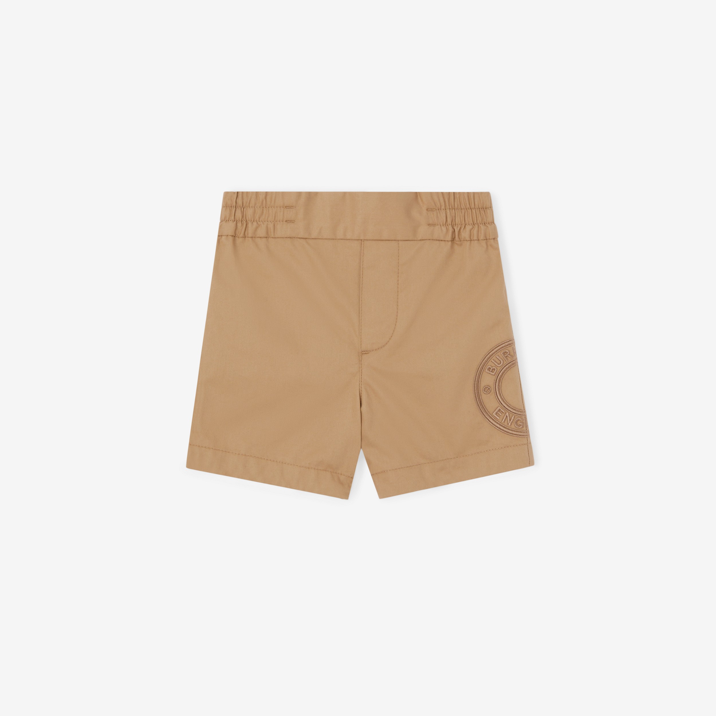 Pantalones chinos cortos en sarga de algodón con logotipo (Beige Vintage) - Niños | Burberry® oficial - 1