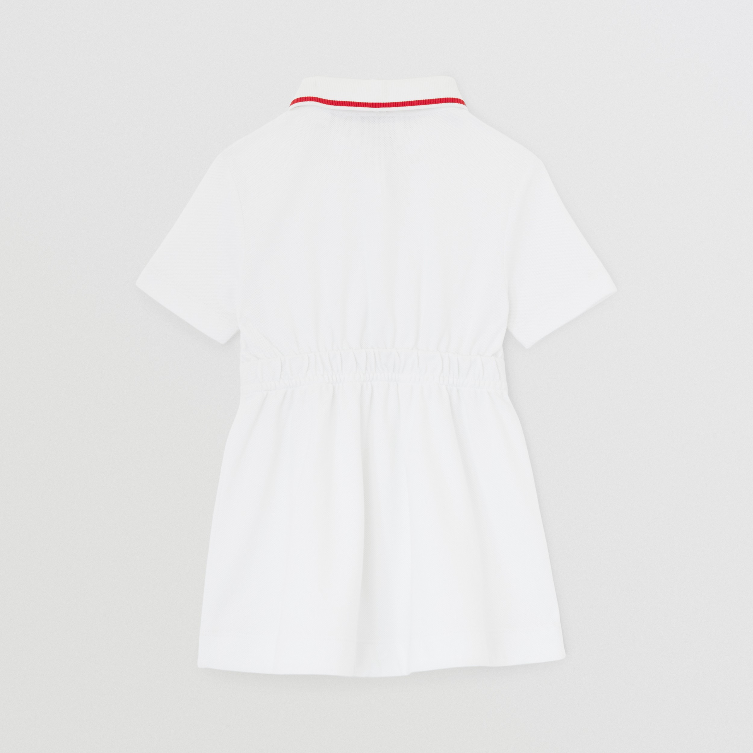Logo Script Print Cotton Piqué Polo Shirt Dress in White - Children | Burberry® Official - 4