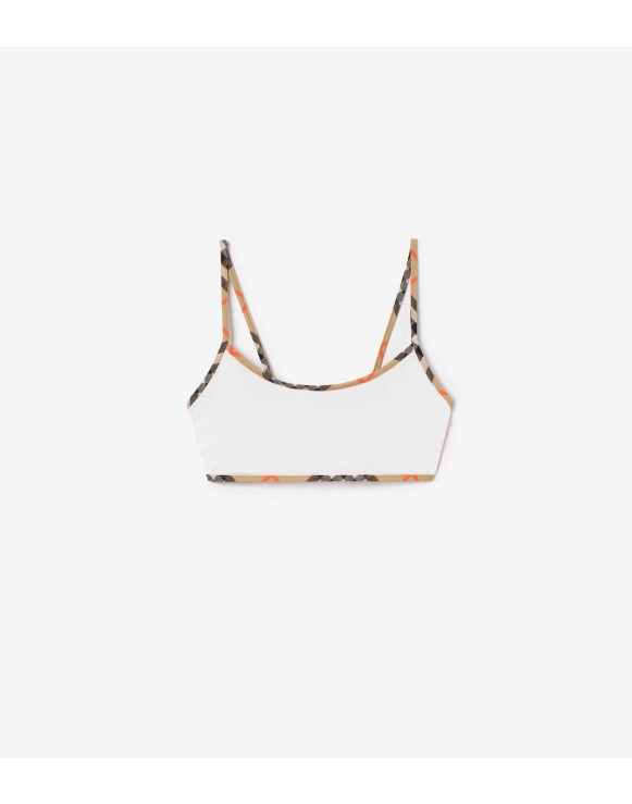 Check Trim Bikini Top
