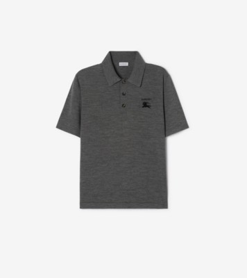 Wool Polo Shirt in Grey - Men | Burberry® Official