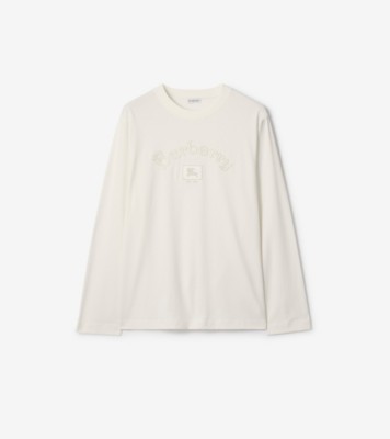 ロングスリーブ ゴシックロゴ コットンTシャツ (チョーク