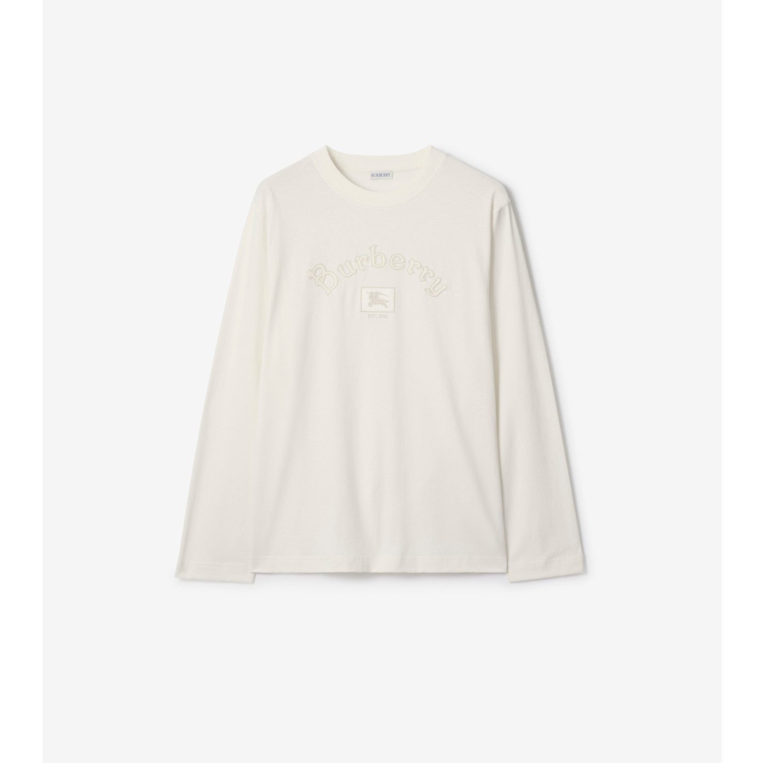 ロングスリーブ ゴシックロゴ コットンTシャツ (チョーク