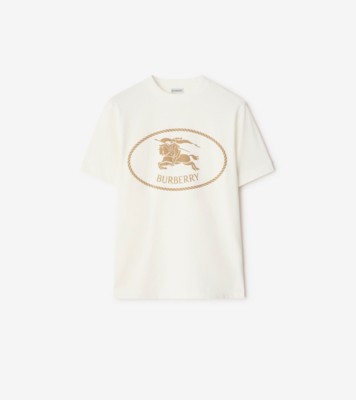 Knight Stamp Cotton T-shirt in Chalk white - Men | Burberry® Official