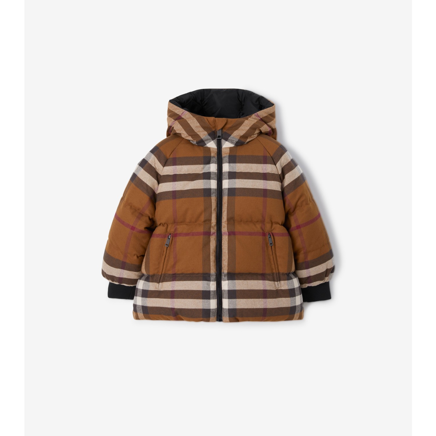 Check Reversible Puffer Jacket in Birch Brown | Burberry® Official