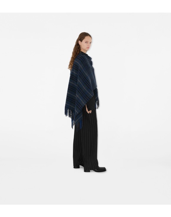 Cape en laine et cachemire Check