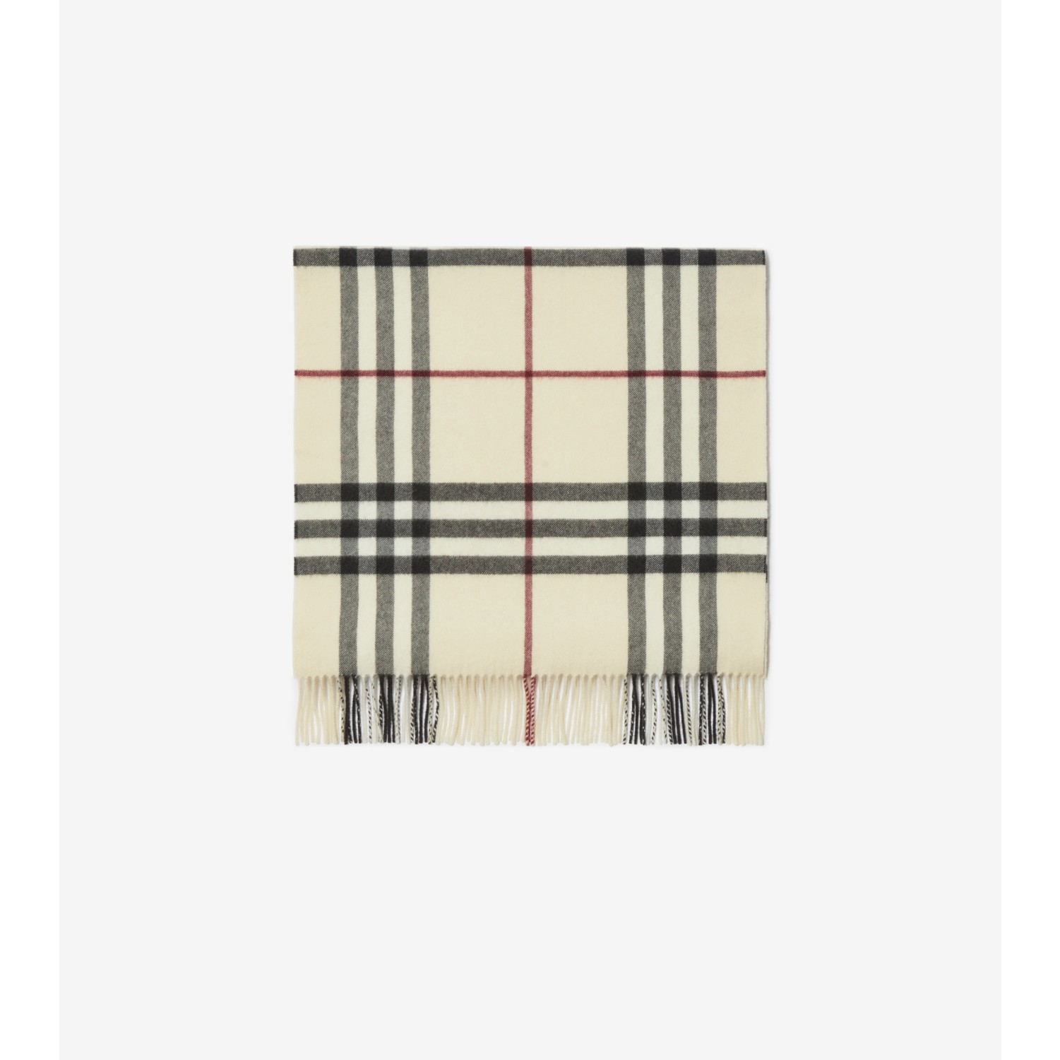 Wide Check Cashmere Scarf in Stone | Burberry® Official