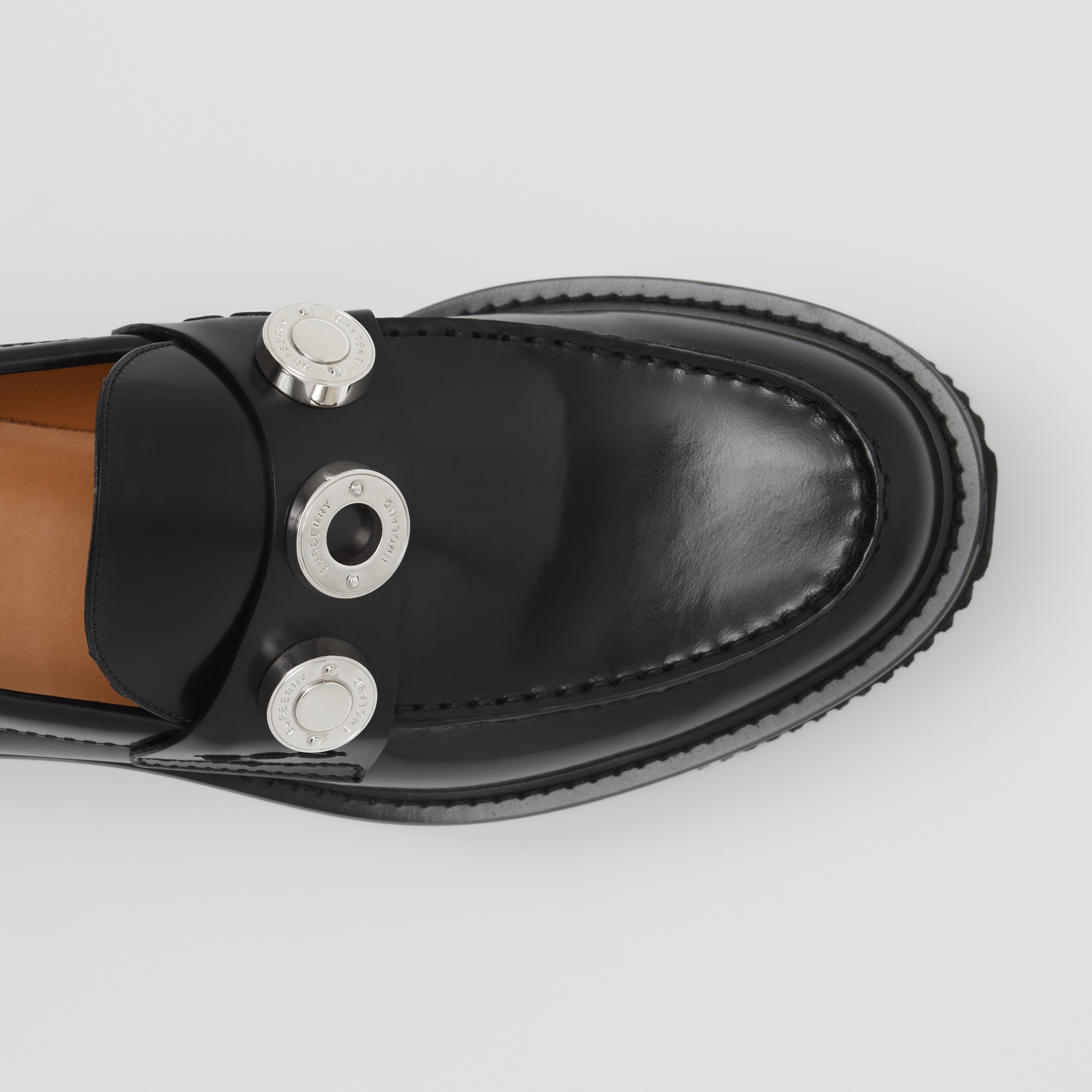 Leder-Loafer mit Plateauabsatz und Logodetail (Schwarz) - Damen | Burberry® - 2