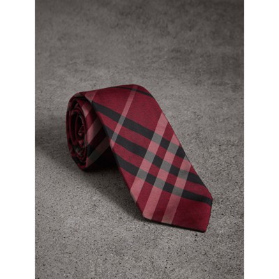 burberry red check tie