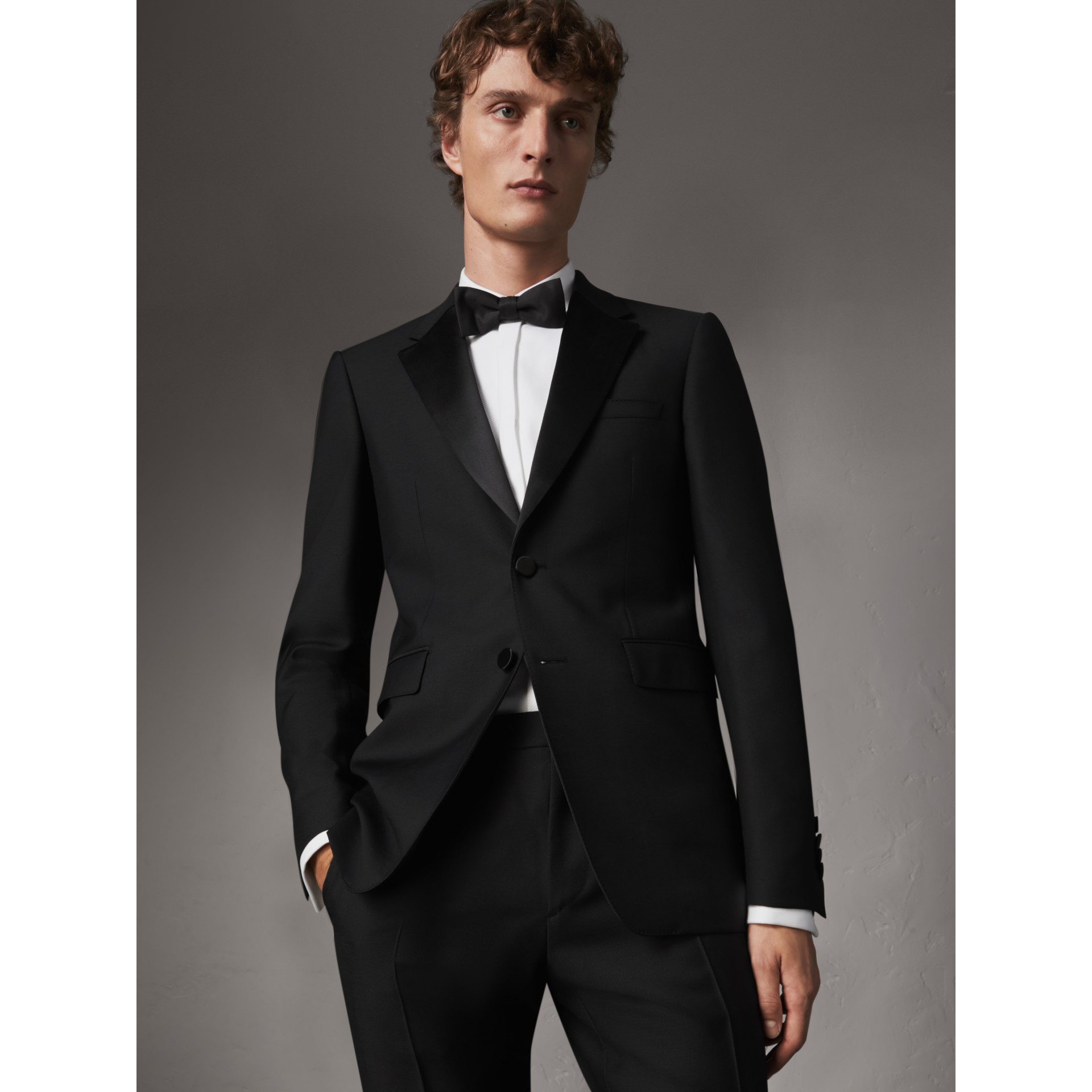 Modern Fit Wool Mohair Half-canvas Tuxedo in Black - Men | Burberry ...