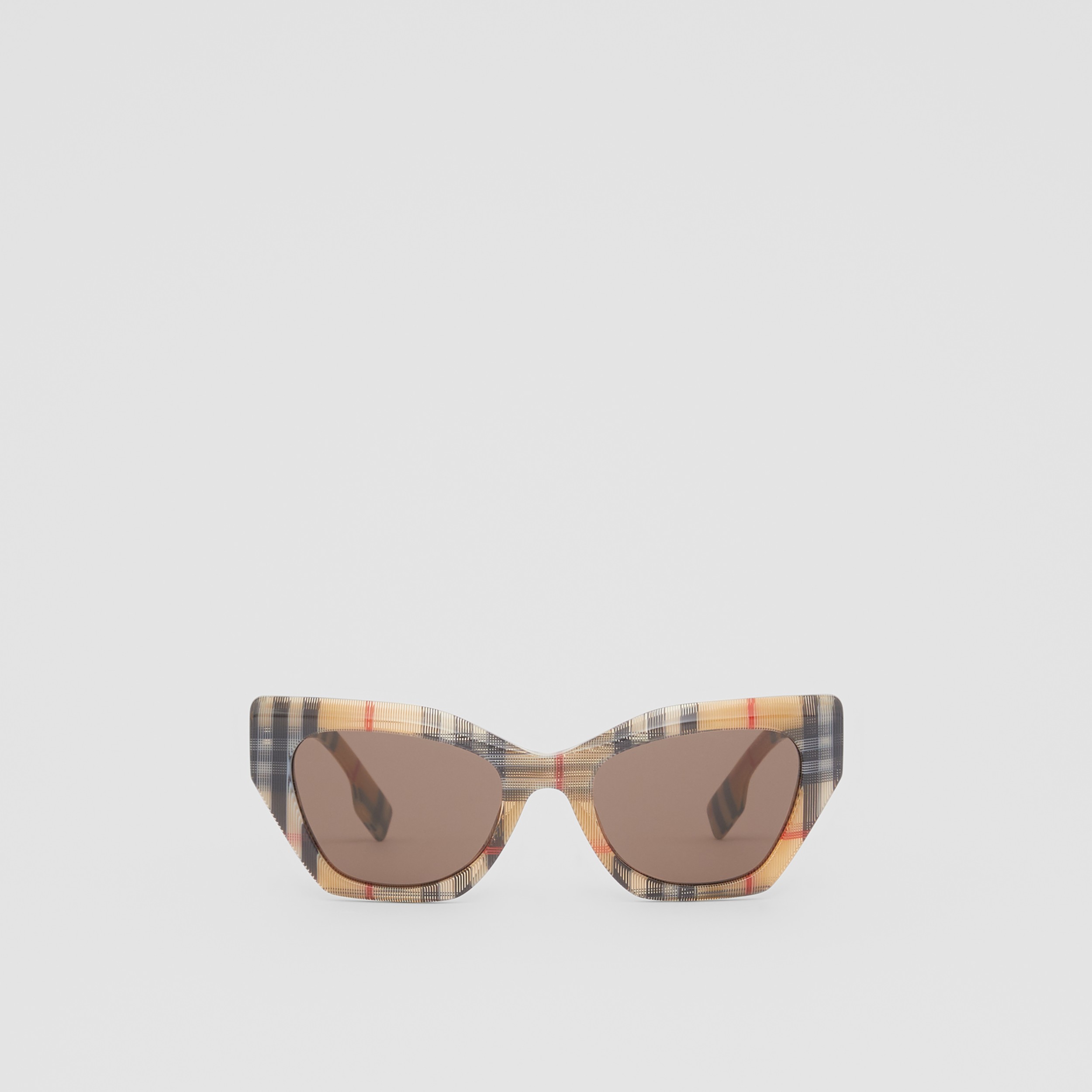 Vintage Check Butterfly Frame Sunglasses in Antique Yellow Women