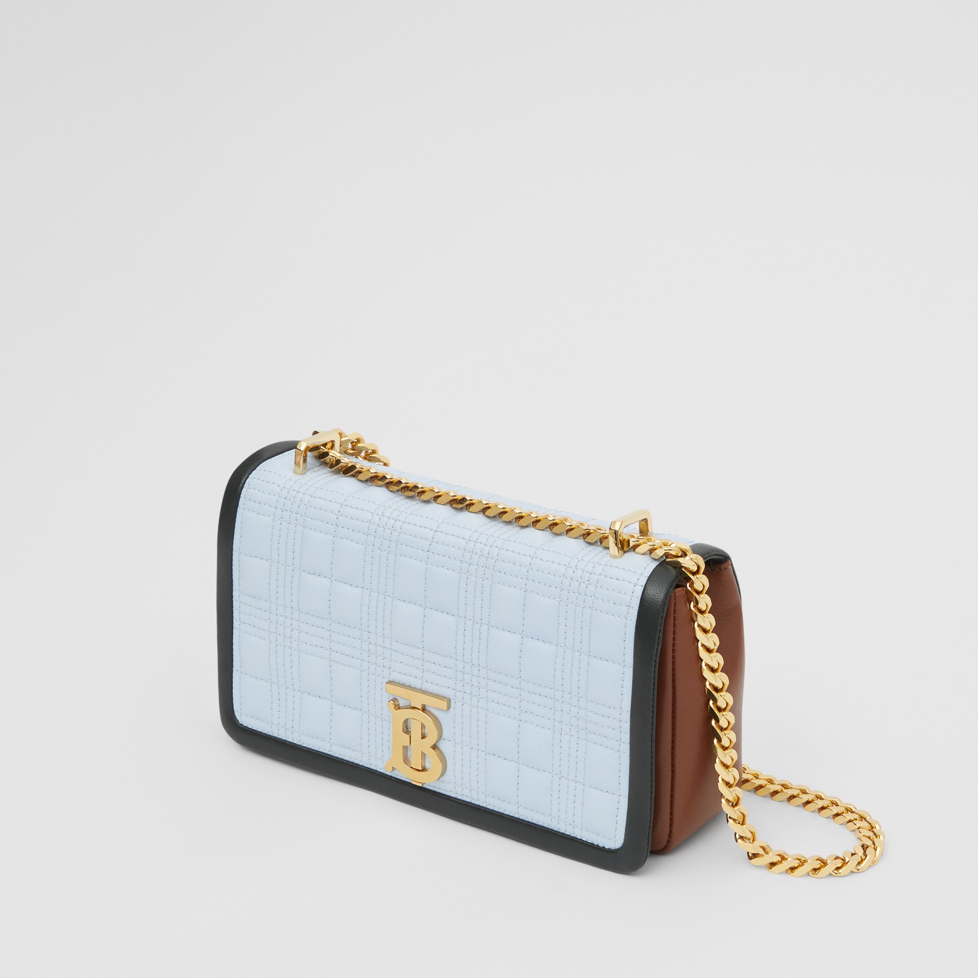 Small Quilted Tri-tone Lambskin Lola Bag in Pale Blue/dark Pine - Women ...