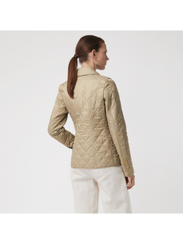 Diamond Quilted Jacket in Canvas - Women | Burberry United States