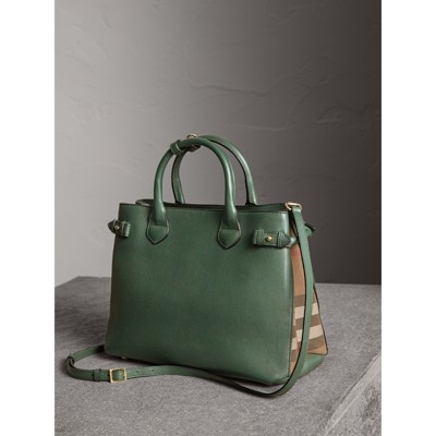 burberry the medium banner in leather and house check