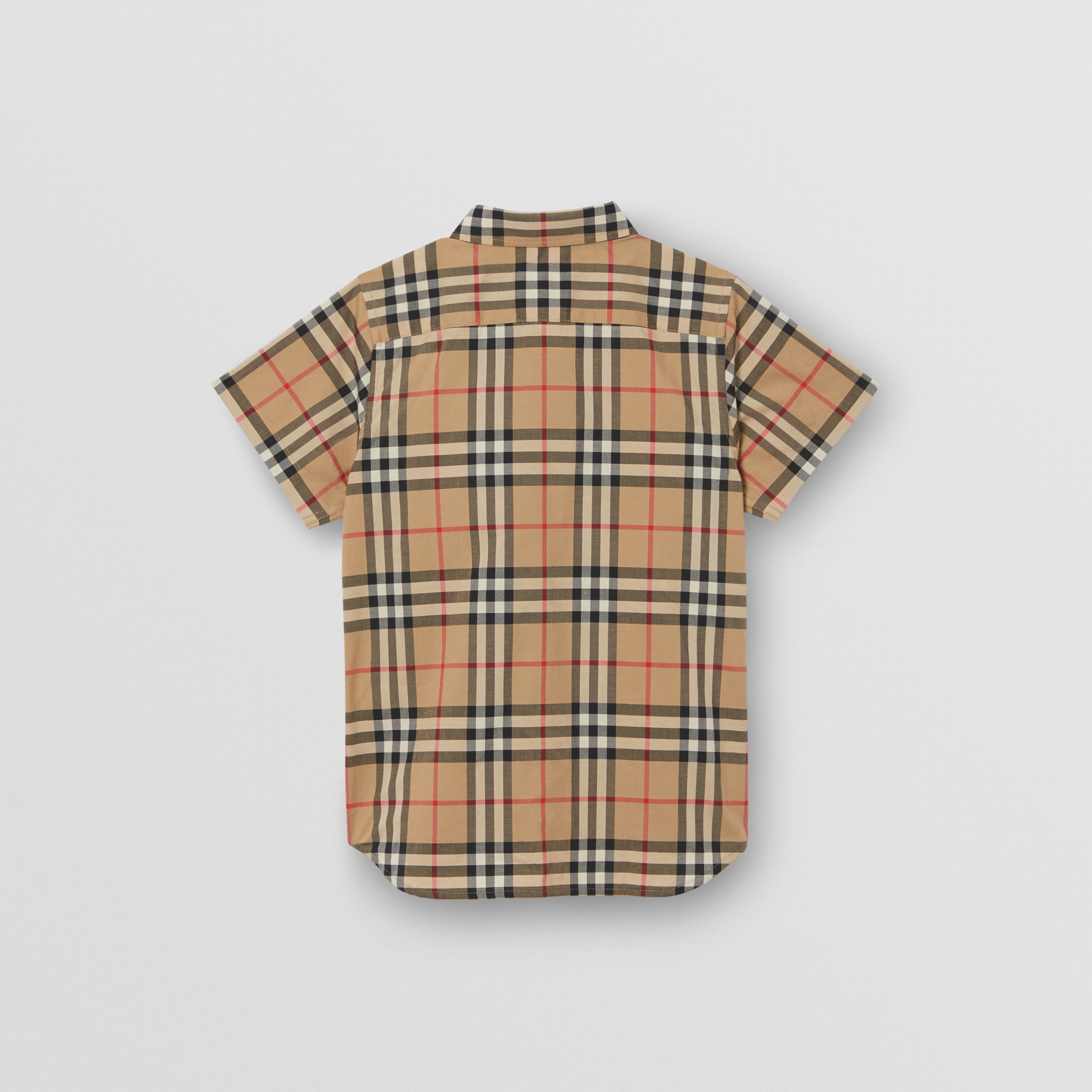 Short-sleeve Vintage Check Cotton Shirt in Archive Beige | Burberry ...