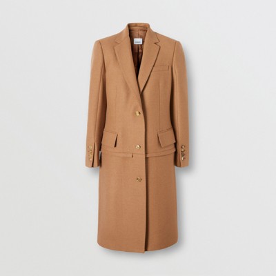 Camel Hair Tailored Coat with 