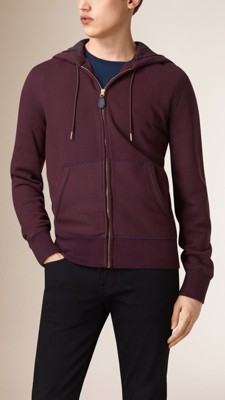 burberry hooded cotton jersey top