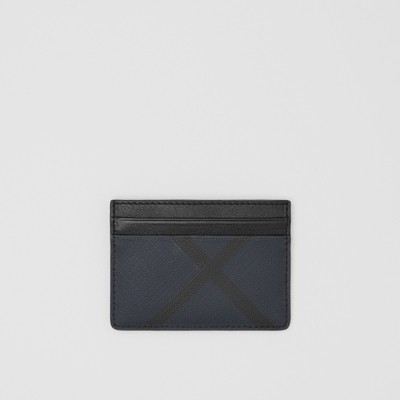 London Check and Leather Card Case in Dark Charcoal - Men | Burberry®  Official