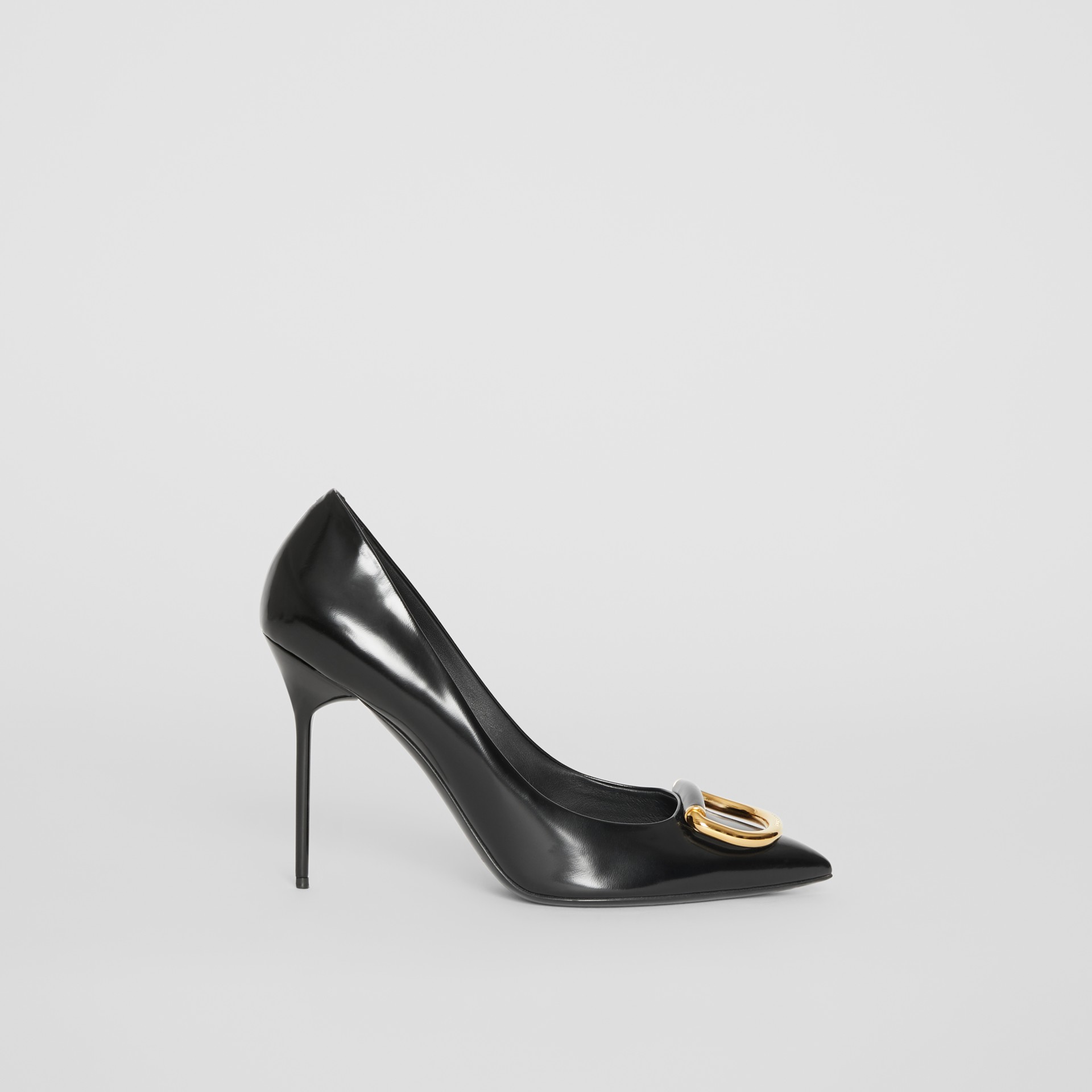 The Leather D-ring Stiletto in Black/gold | Burberry United States