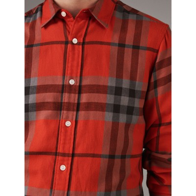 red burberry shirt men