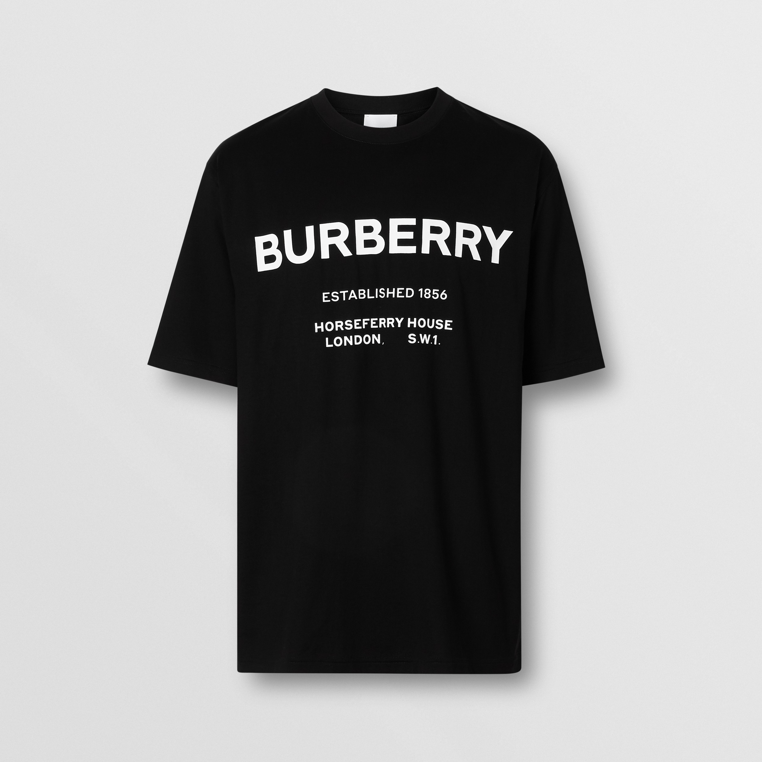 Horseferry Print Cotton T-shirt in Black - Men | Burberry United States