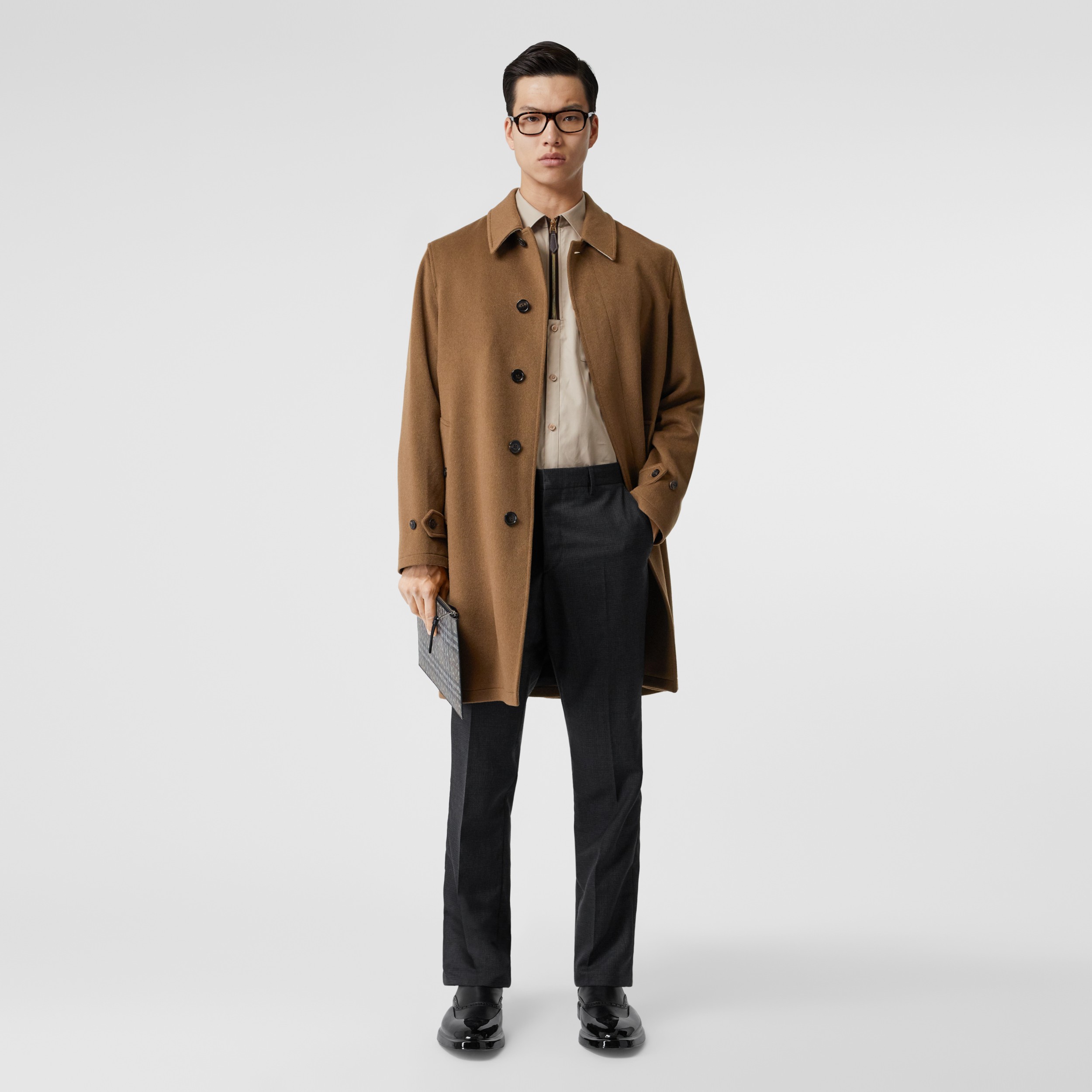 Cashmere Car Coat in Dark Camel Men Burberry United States