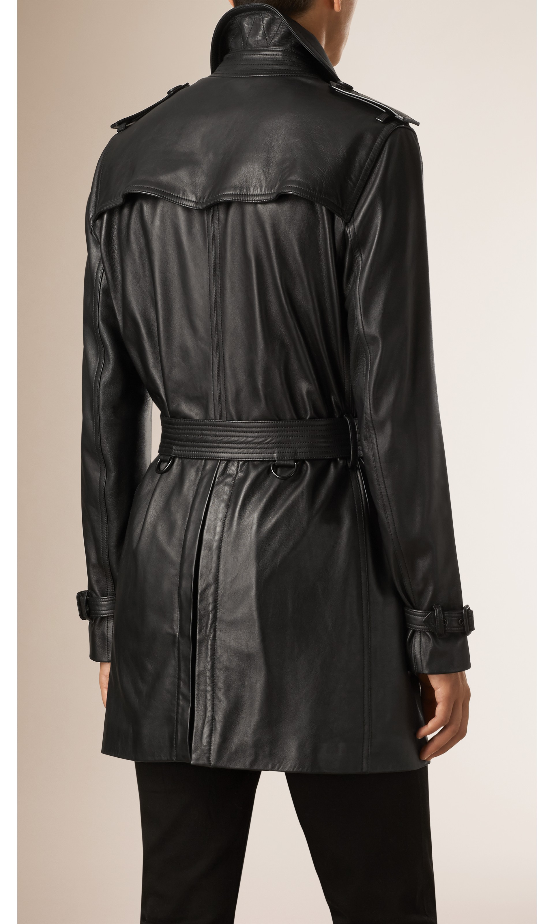 Nappa Leather Trench Coat in Black - Men | Burberry United Kingdom
