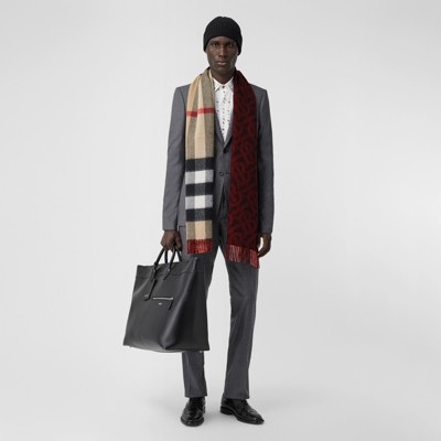 burberry scarf grey red