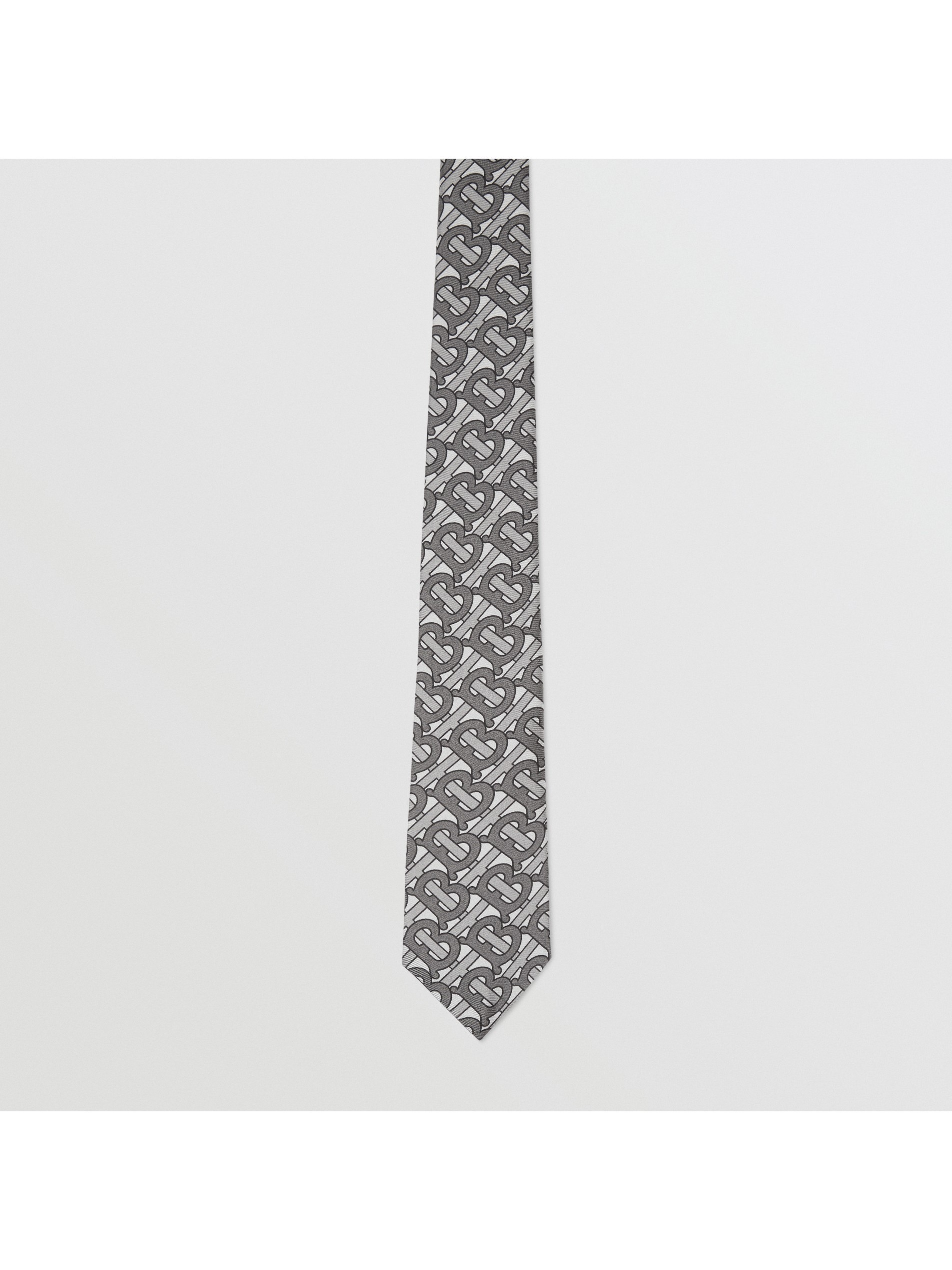 经典剪裁专属标识印花丝质领带 (中灰色) - 男士 | burberry 博柏利