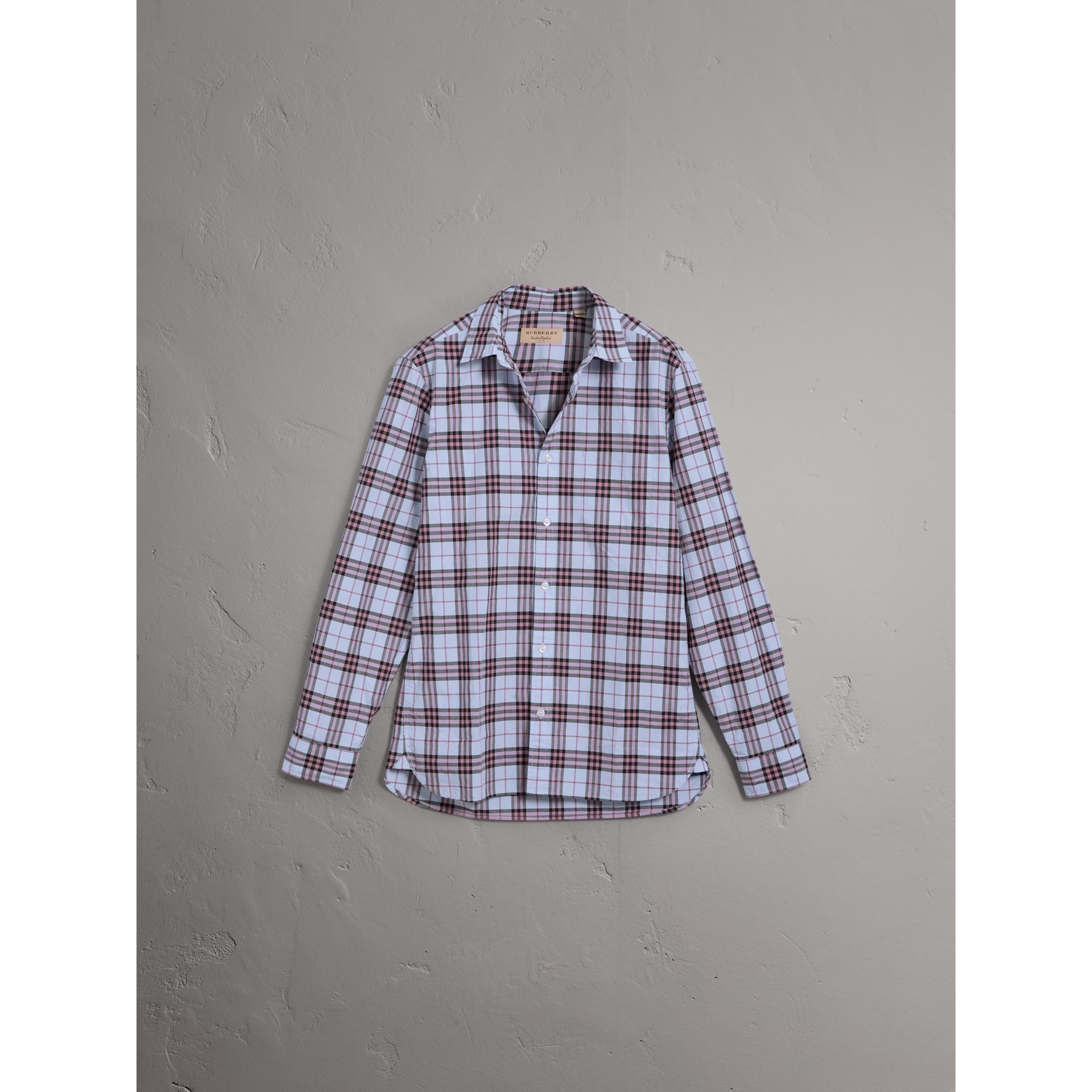 lavender check shirt