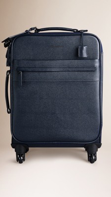 London Leather Four-Wheel Suitcase