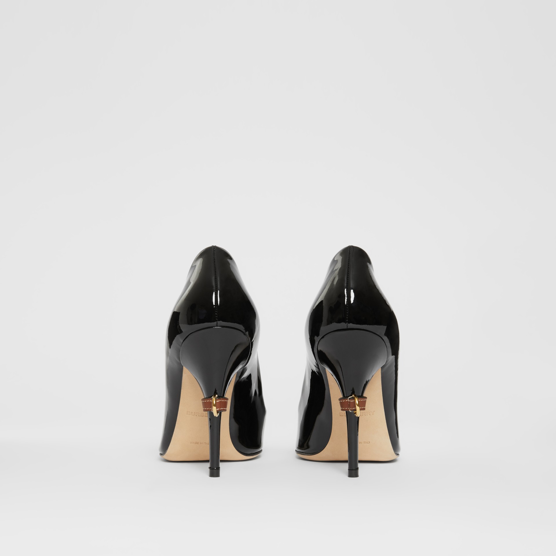 D-ring Detail Patent Leather Square-toe Pumps in Black - Women ...