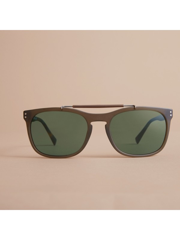Top Bar Square Frame Sunglasses In Olive Men Burberry United States