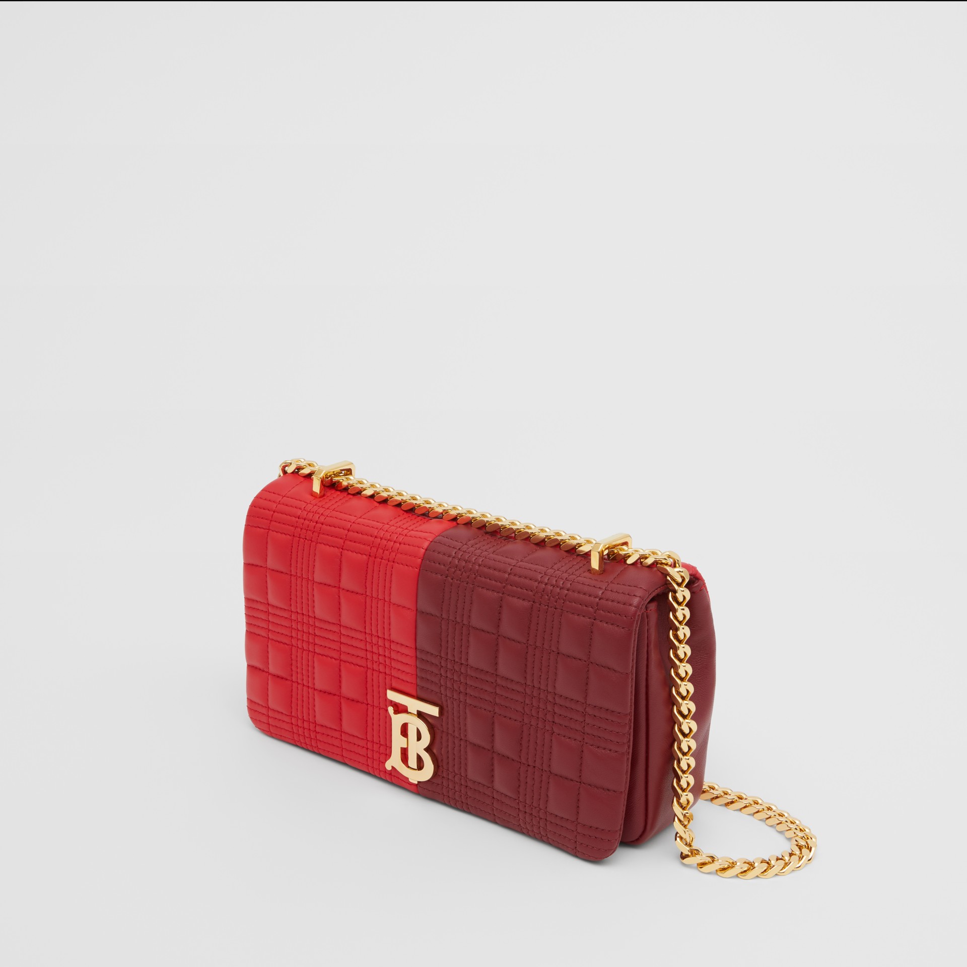 Small Quilted Colour Block Lambskin Lola Bag in Bright Red/burgundy ...