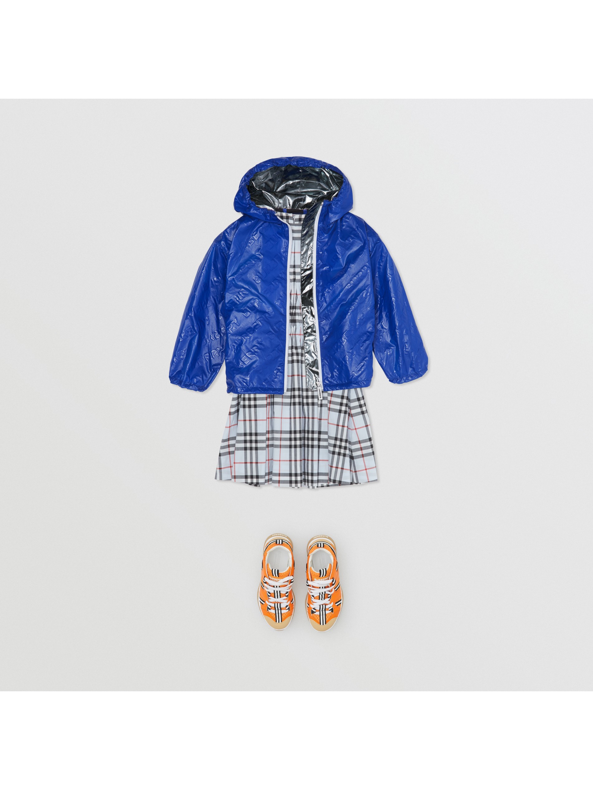 深钴蓝色 徽标印花轻盈连帽外套 产品图片31