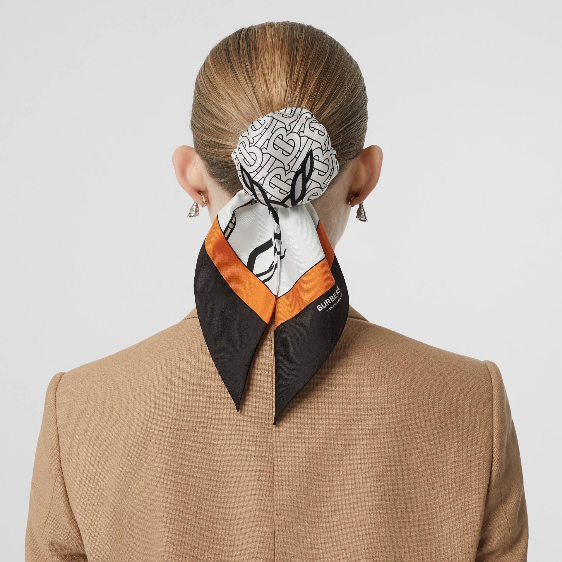 Unicorn Print Silk Hair Scarf in Multicolour Women Burberry United