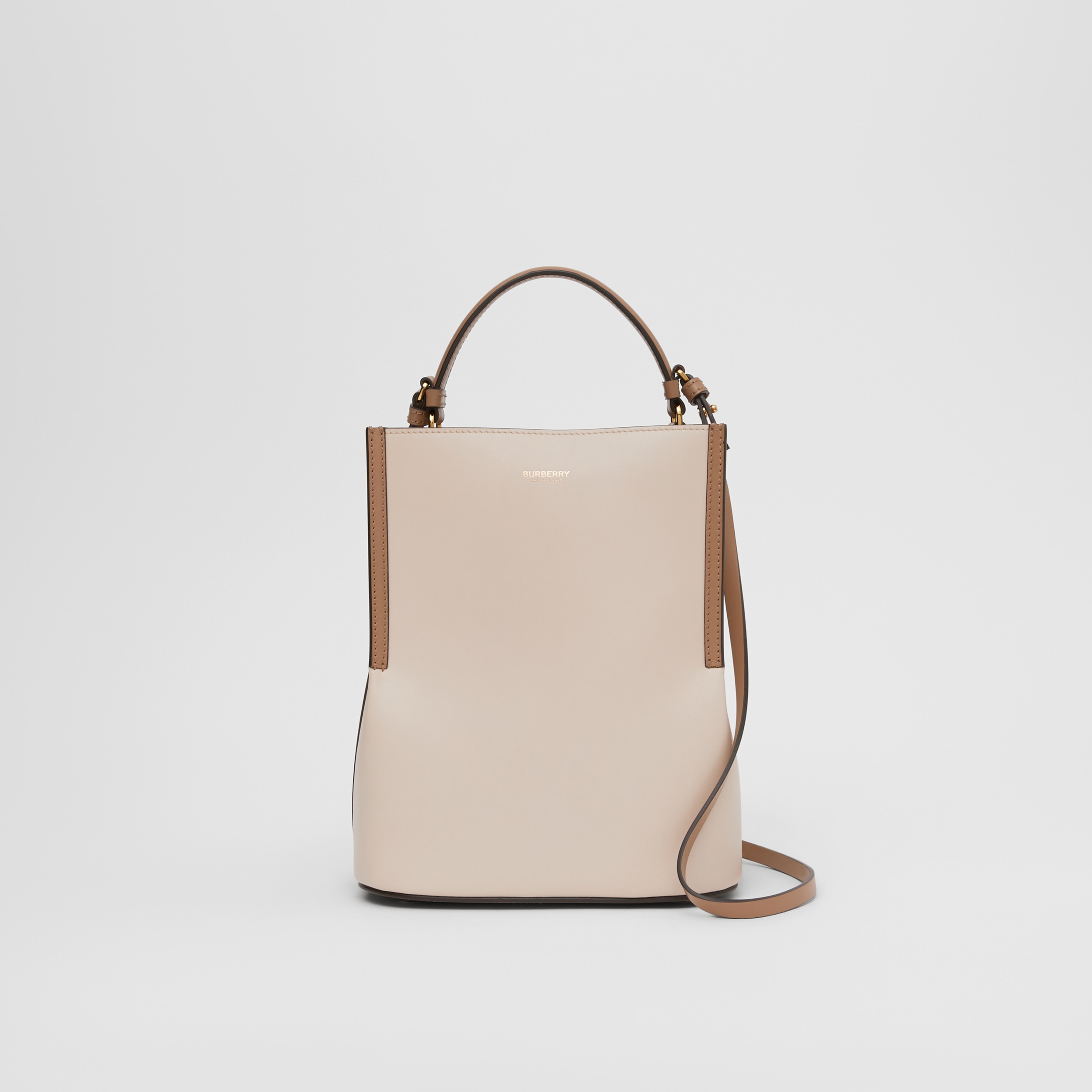 Small Two-tone Leather Peggy Bucket Bag in Buttermilk - Women ...