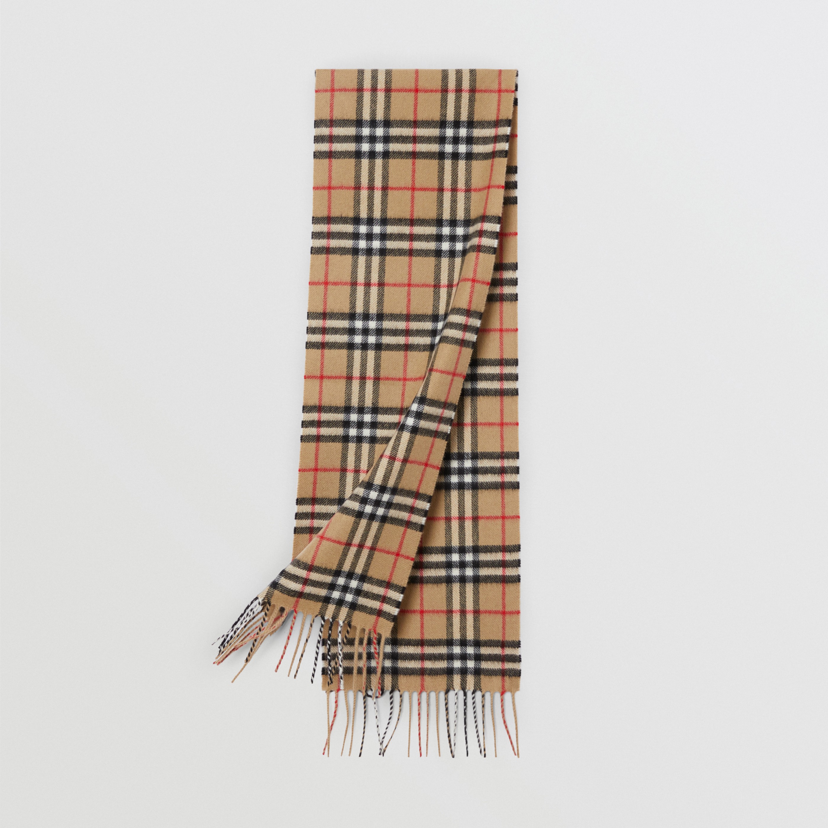 stribe struktur reagere The Mini Classic Vintage Check Cashmere Scarf in Archive Beige - Children |  Burberry® Official