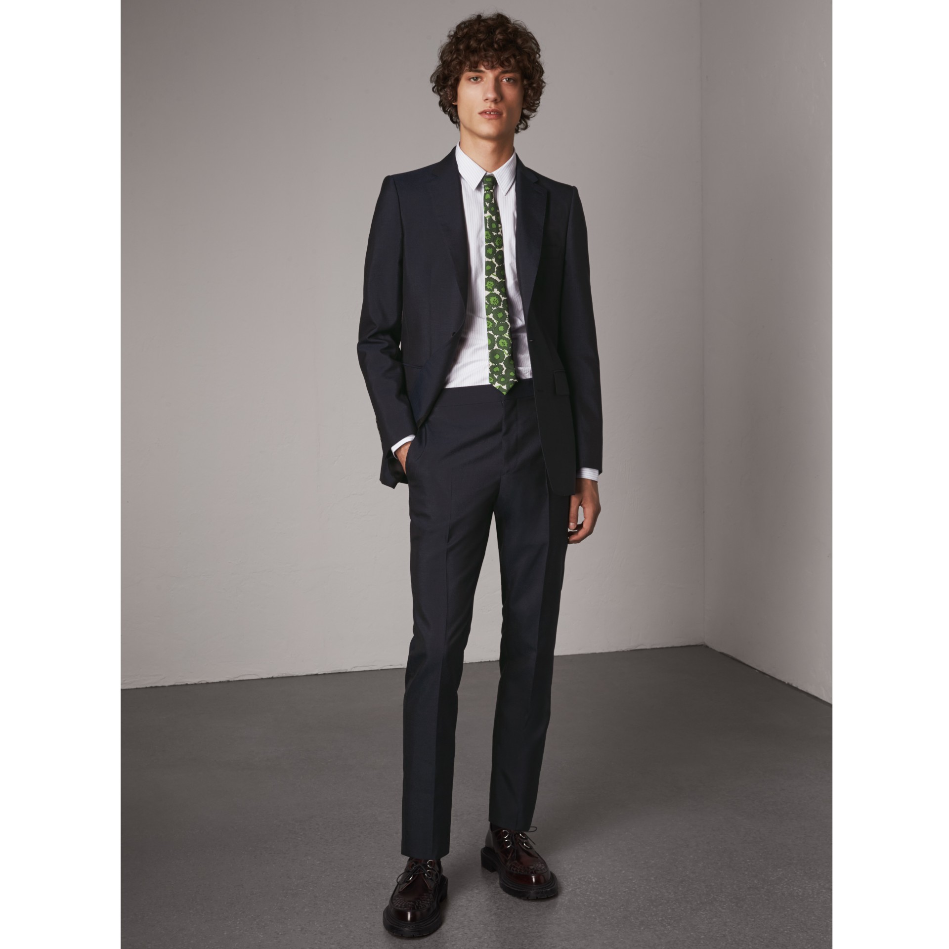 Slim Fit Mohair Suit in Navy - Men | Burberry United States