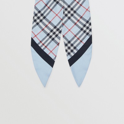 burberry check print silk scarf