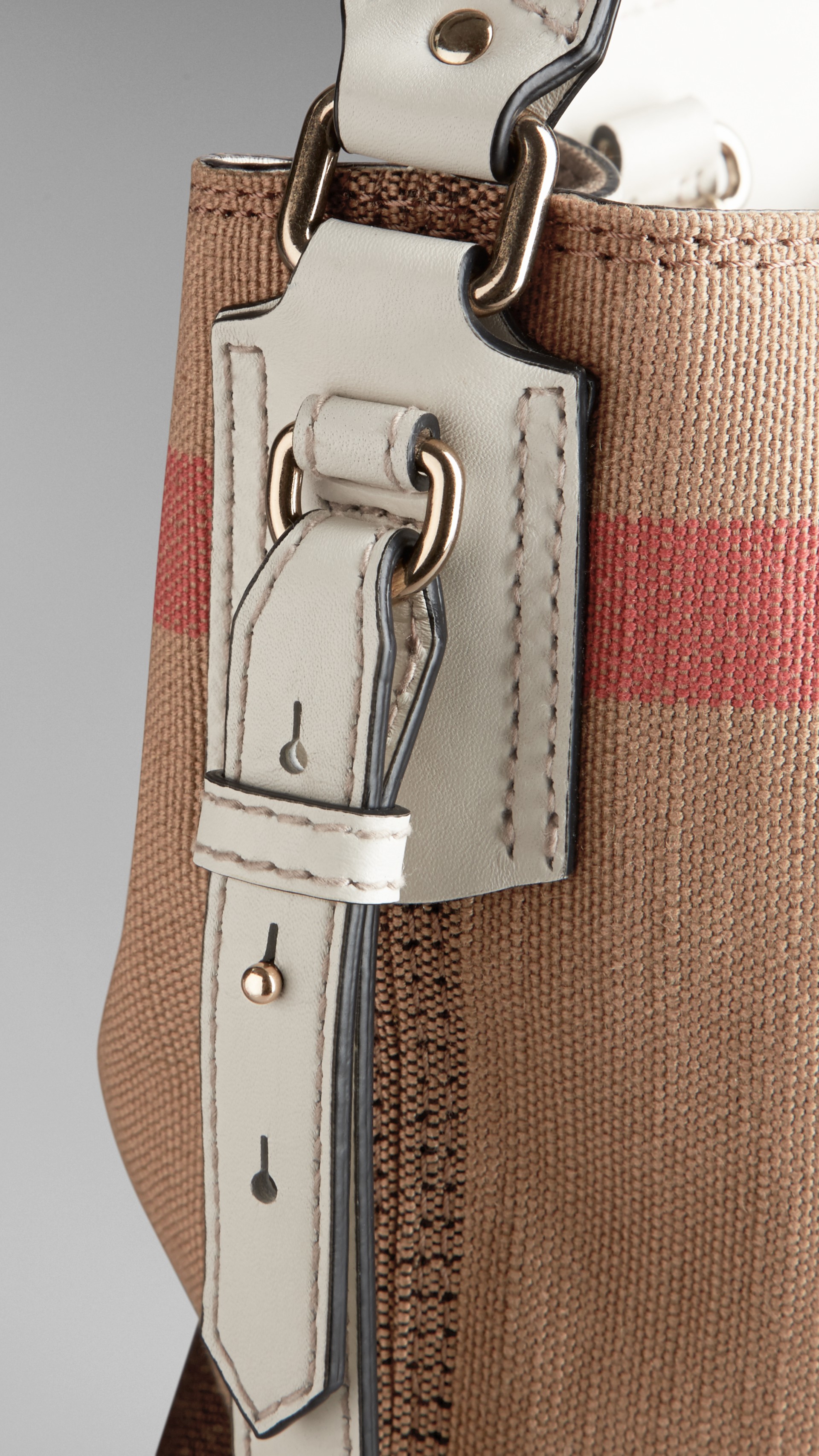 Small Canvas Check Crossbody Bag in White Burberry United States
