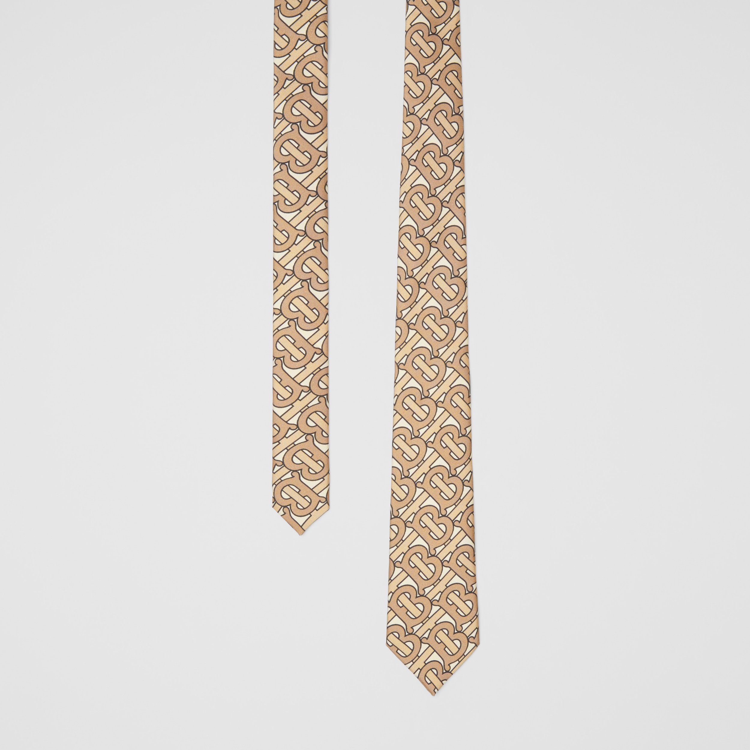 Classic Cut Monogram Print Silk Tie in Honey - Men | Burberry United States