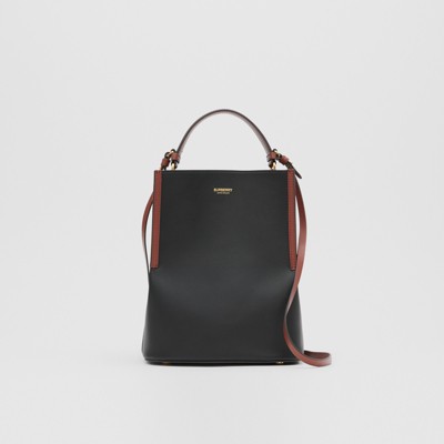 Small Two-tone Leather Peggy Bucket Bag 