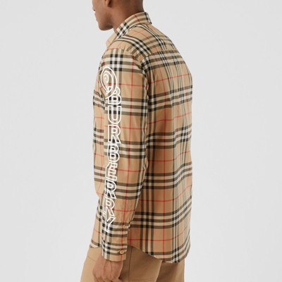 burberry vintage check cotton poplin shirt