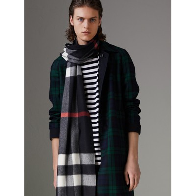 burberry navy cashmere scarf