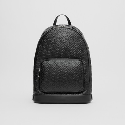 Monogram Leather Backpack in Black 