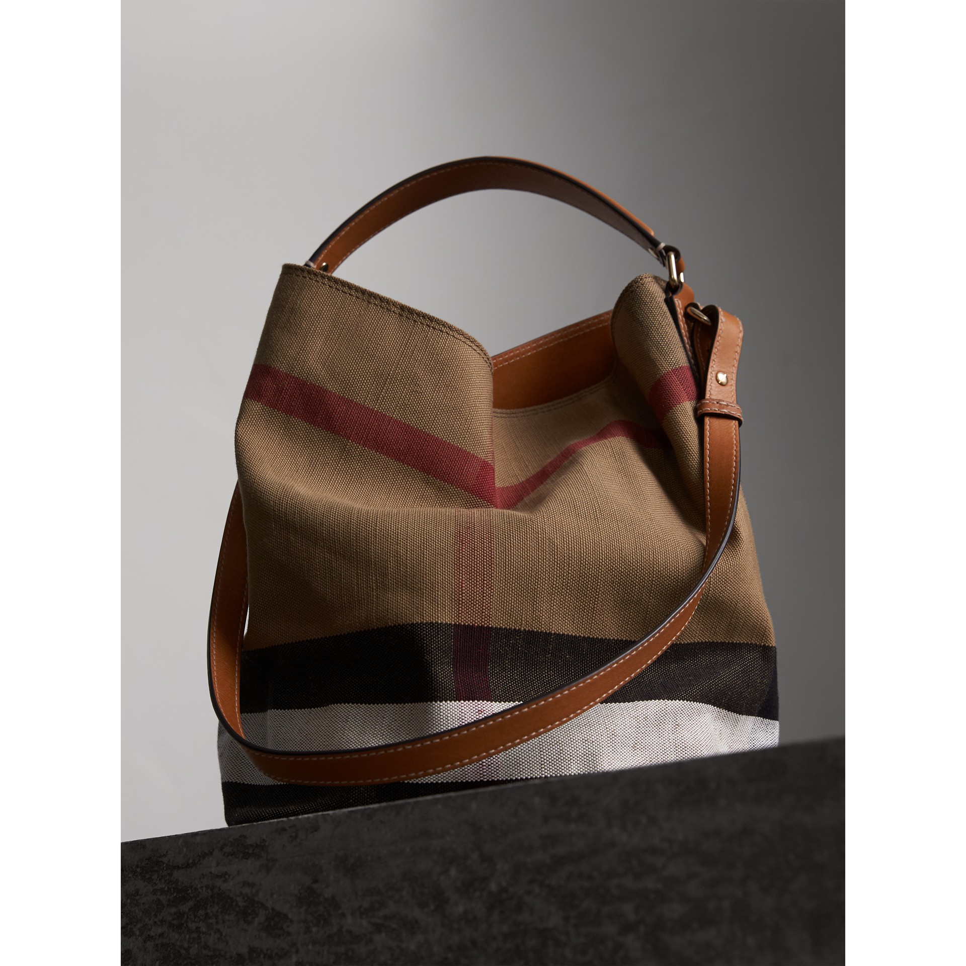 Burberry Medium Canvas Check Hobo Bag At 550 Love The Brands Burberry Medium Canvas Check Hobo Bag 5