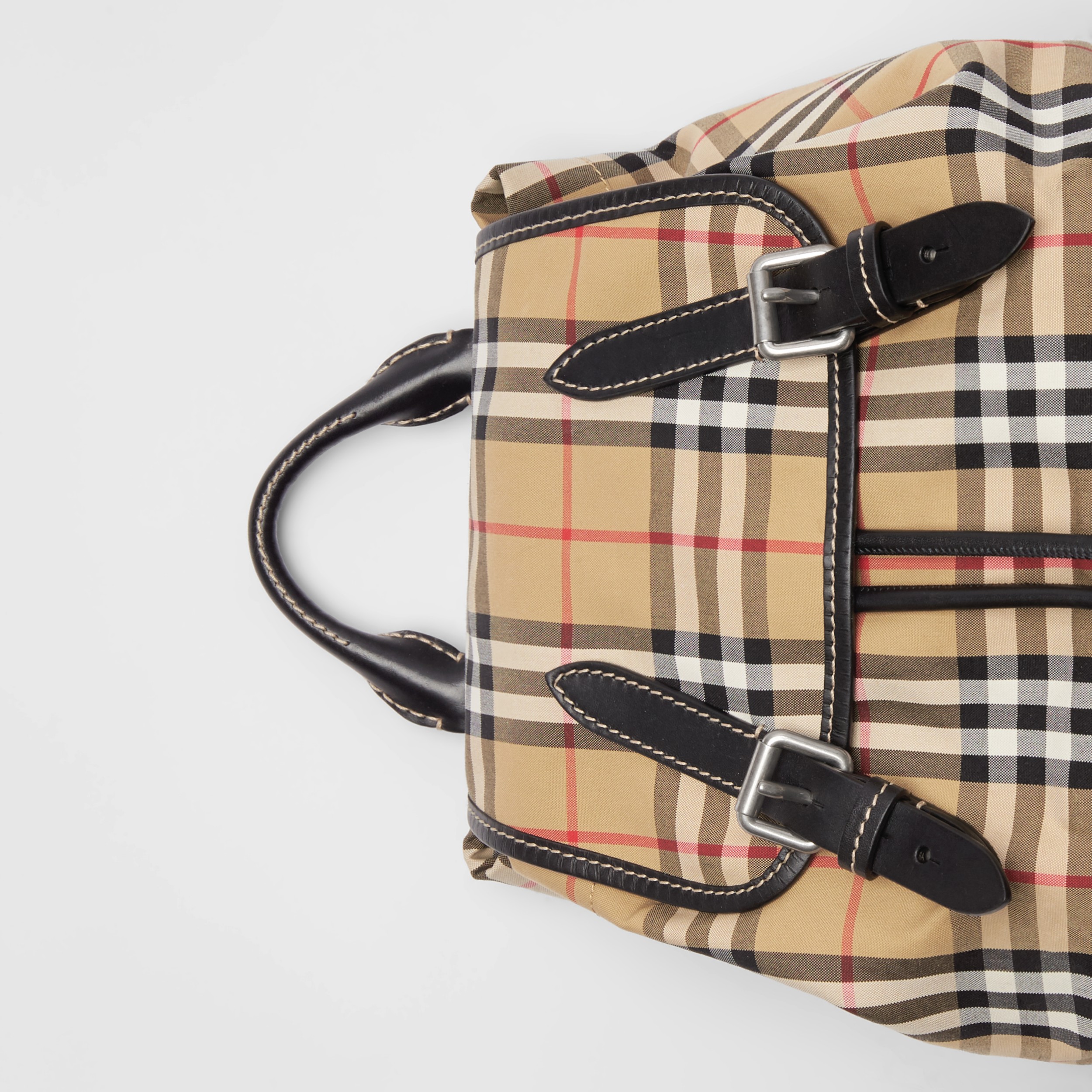 The Medium Rucksack in Vintage Check Cotton Canvas in Antique Yellow