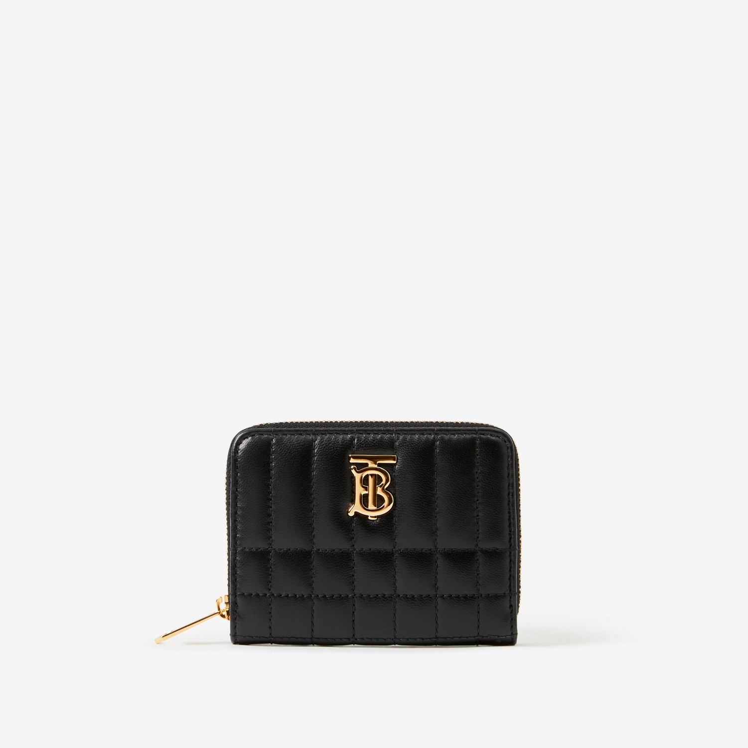 Brieftasche „Lola“ aus gestepptem Leder mit Reißverschluss (Schwarz/helles Goldfarben) - Damen | Burberry®